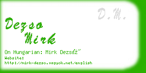 dezso mirk business card